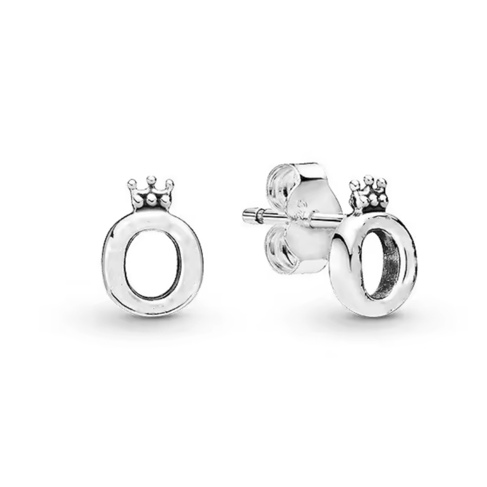 NWOT Polished Crown O Stud Earrings Sterling Silver 925